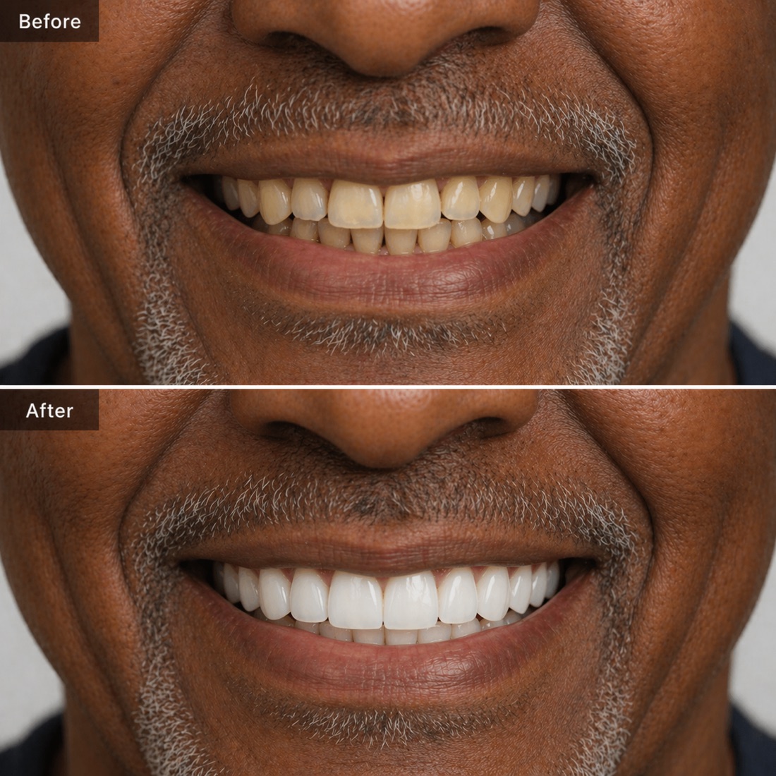 Before and after real riverside dental crowns transformations case